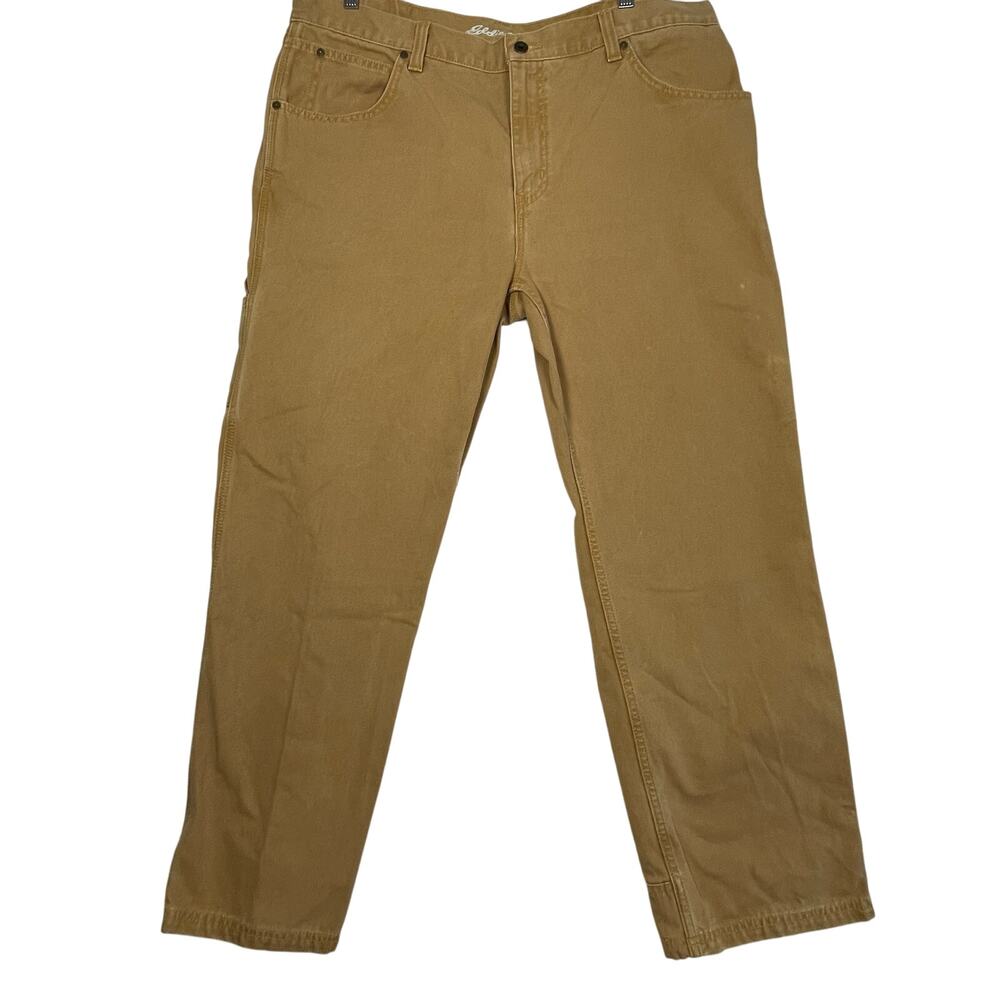 Eddie Bauer men’s Carpenter Pants 40x30 Canvas Duck Workwear Utility Hammer Loop
